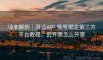 版本解析｜开云APP账号绑定第三方平台教程，云开票怎么开票