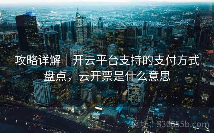 攻略详解｜开云平台支持的支付方式盘点，云开票是什么意思
