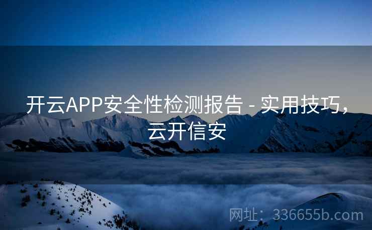 开云APP安全性检测报告 - 实用技巧，云开信安