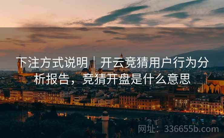 下注方式说明｜开云竞猜用户行为分析报告，竞猜开盘是什么意思