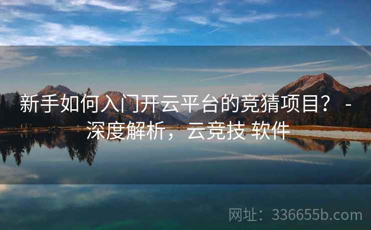 新手如何入门开云平台的竞猜项目？ - 深度解析，云竞技 软件