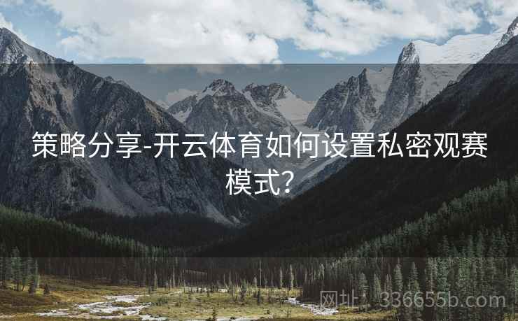 策略分享-开云体育如何设置私密观赛模式？